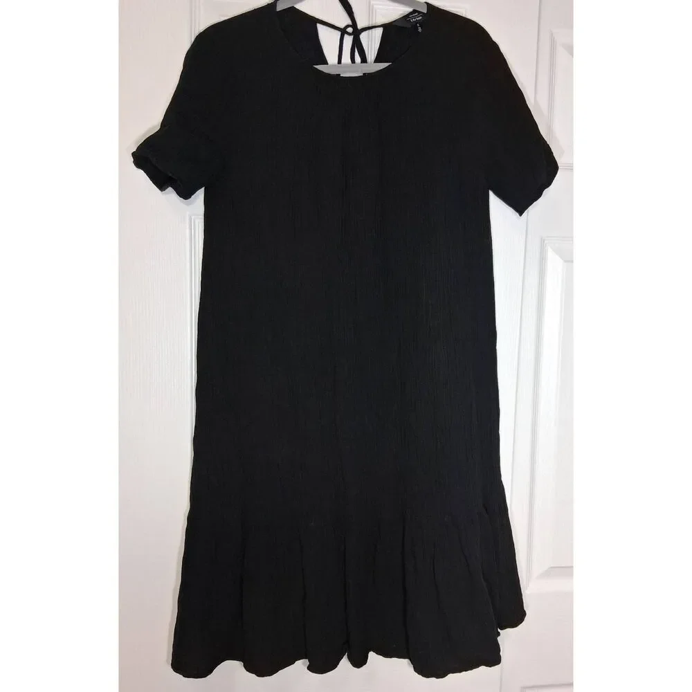 And other stories womens size 4 small linen dress peplum shift sundress